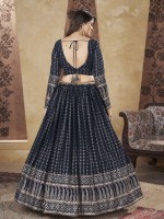 Navy Blue Georgette Lehenga Choli